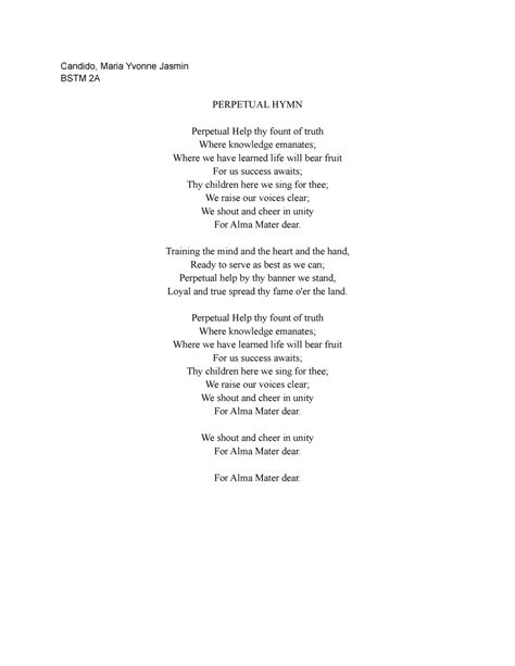 prc hymn lyrics|Vision / Mission .